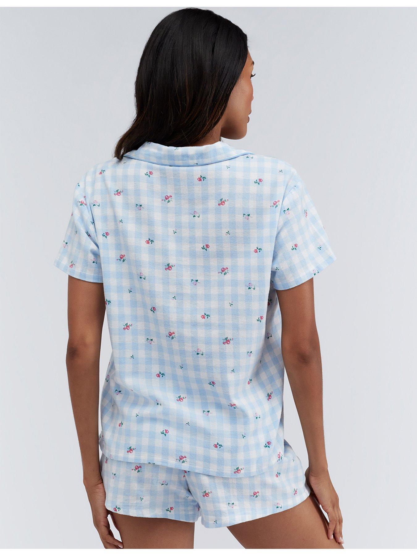 boux-avenue-floral-gingham-shortie-in-a-bag-bluestillFront