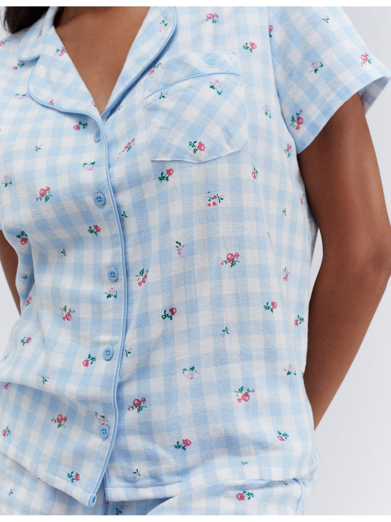 boux-avenue-floral-gingham-shortie-in-a-bag-blueoutfit