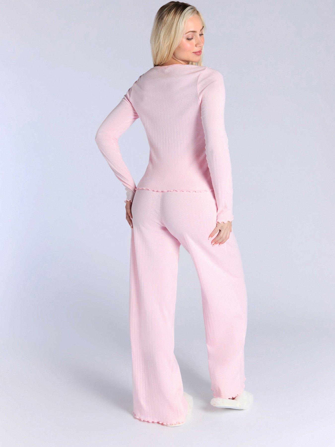 boux-avenue-pointelle-button-top-amp-pant-set-pinkstillFront