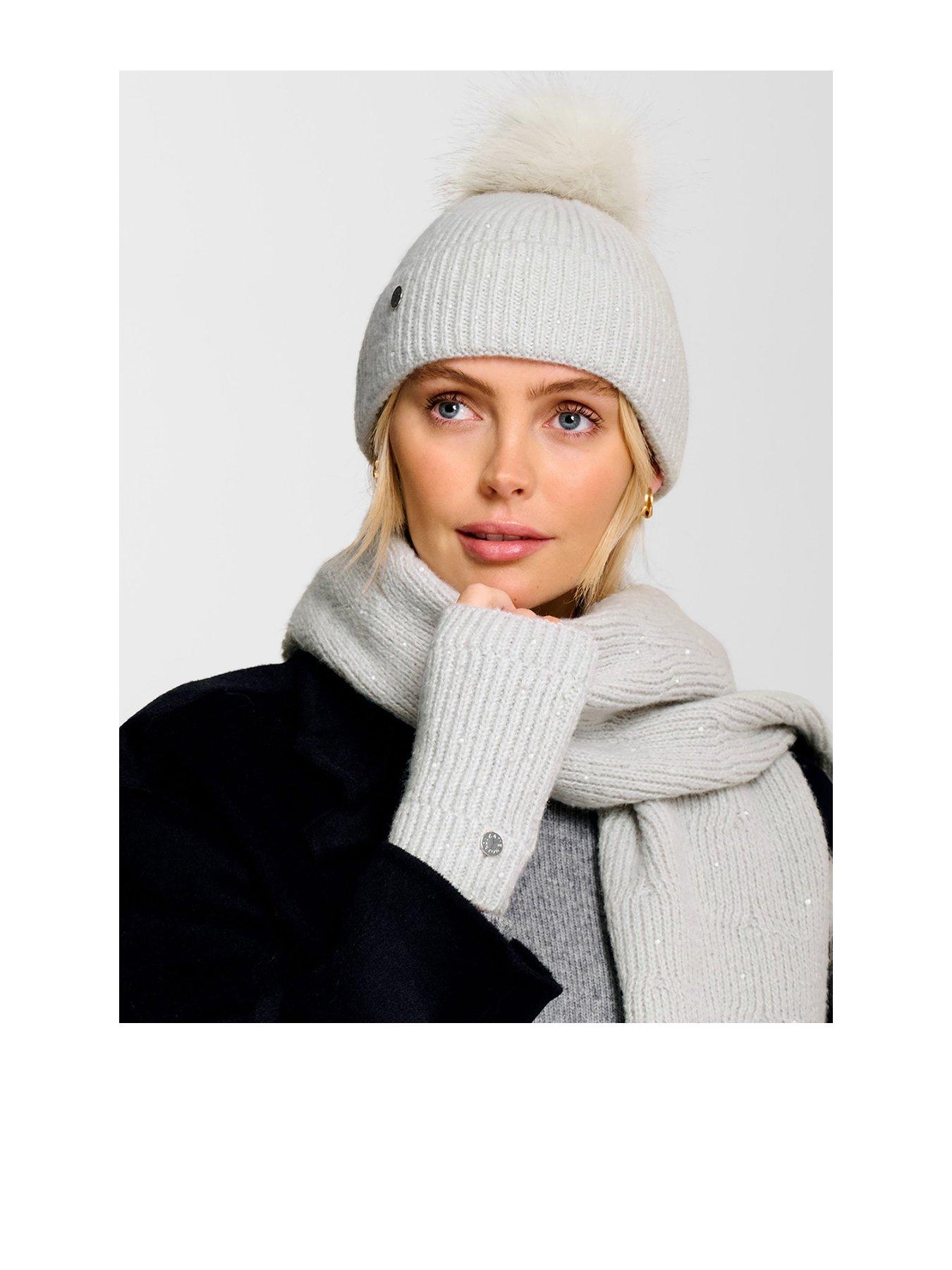 Image 1 of 4 of Katie Loxton Sequin Scarf - Pale Grey