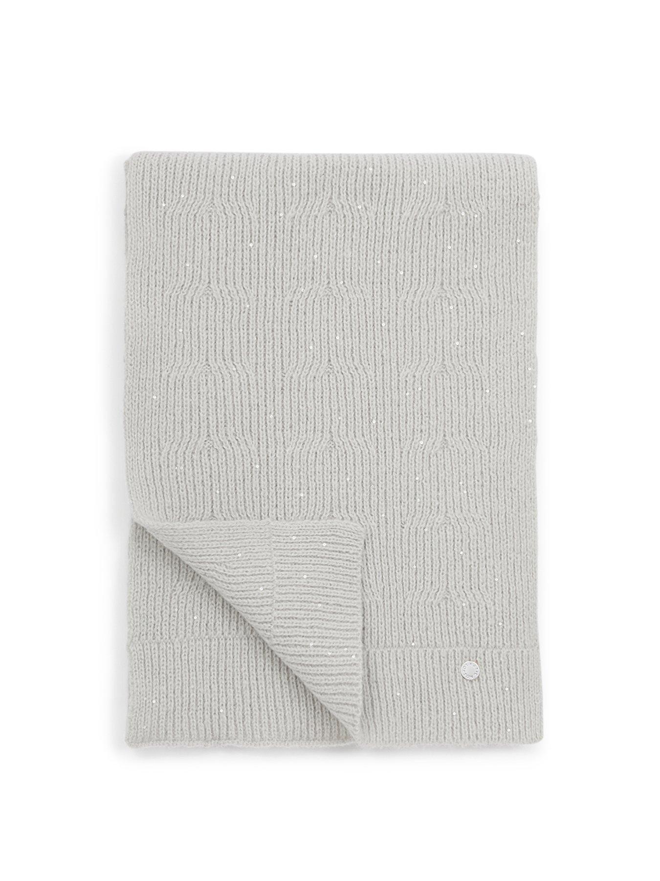Image 2 of 4 of Katie Loxton Sequin Scarf - Pale Grey