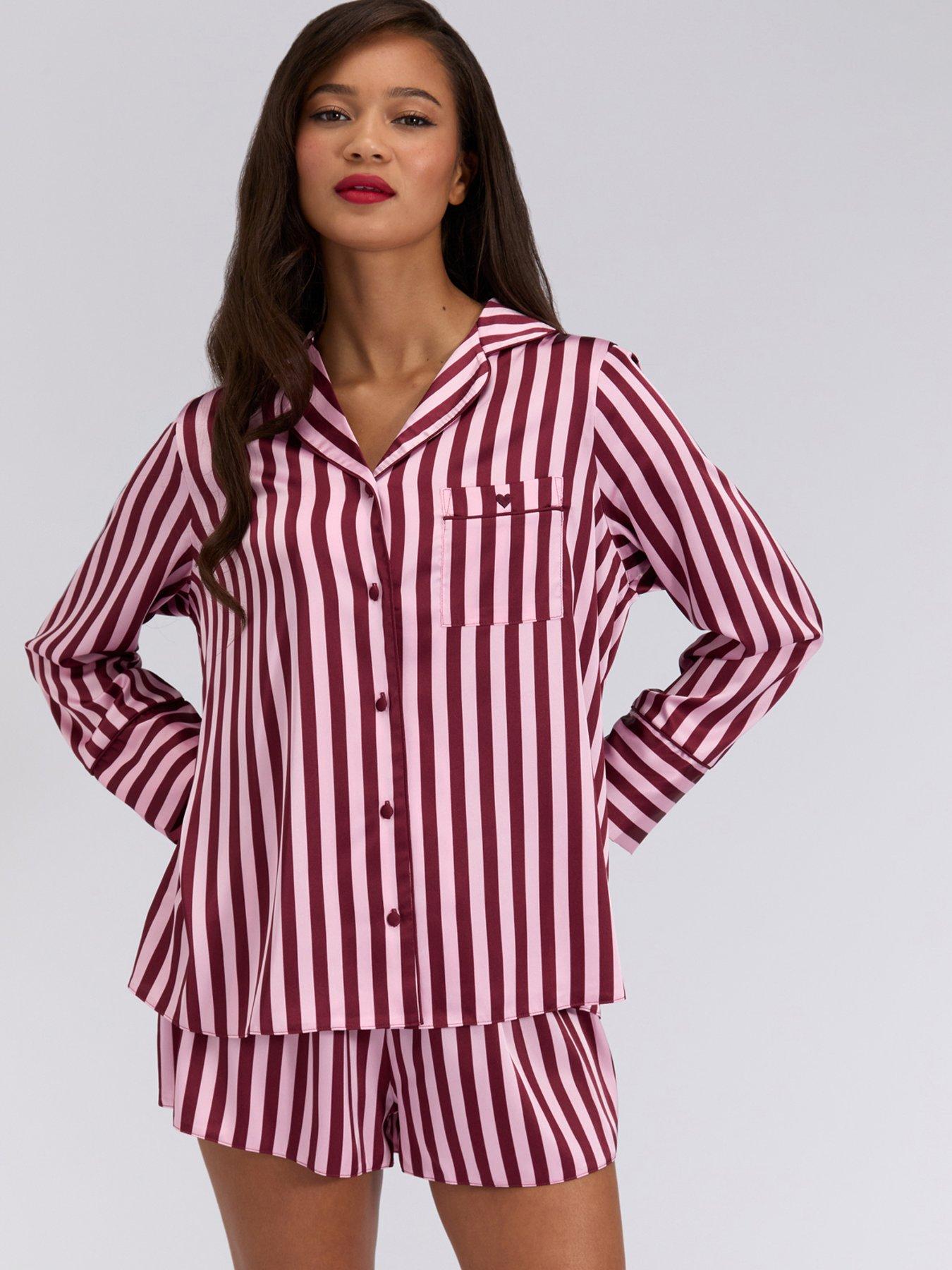 Boux Avenue Oversized Long Sleeve Revere  &  Short Set - Red