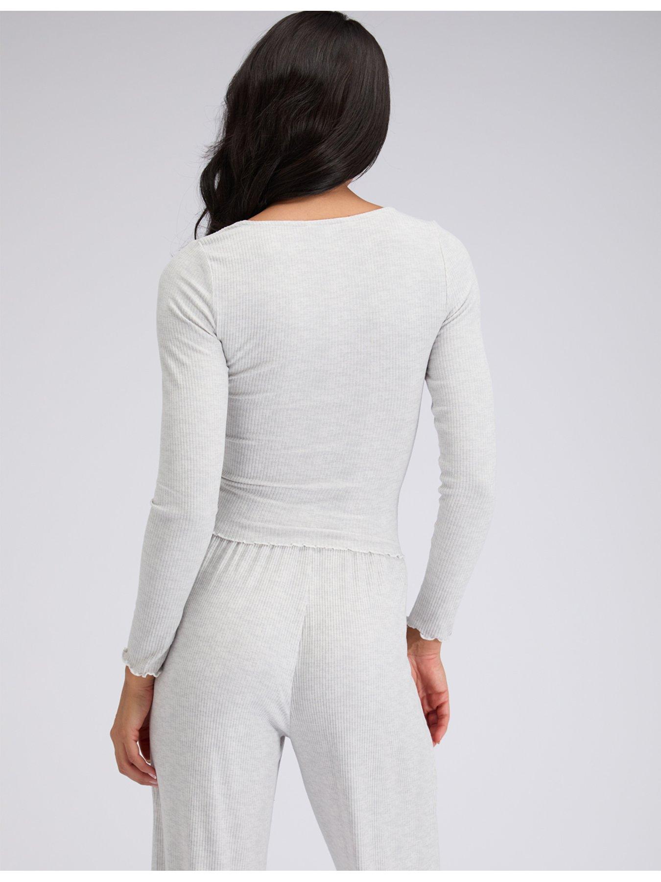 boux-avenue-lace-trim-rib-pyjama-set-marl-mix-greystillFront