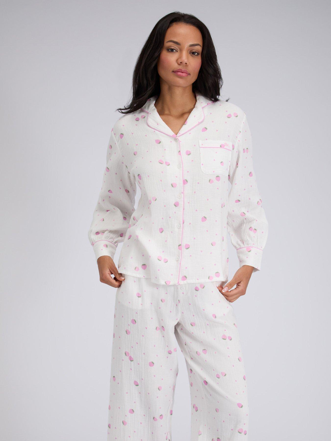 Boux Avenue Strawberry Cotton Pyjama Set - White