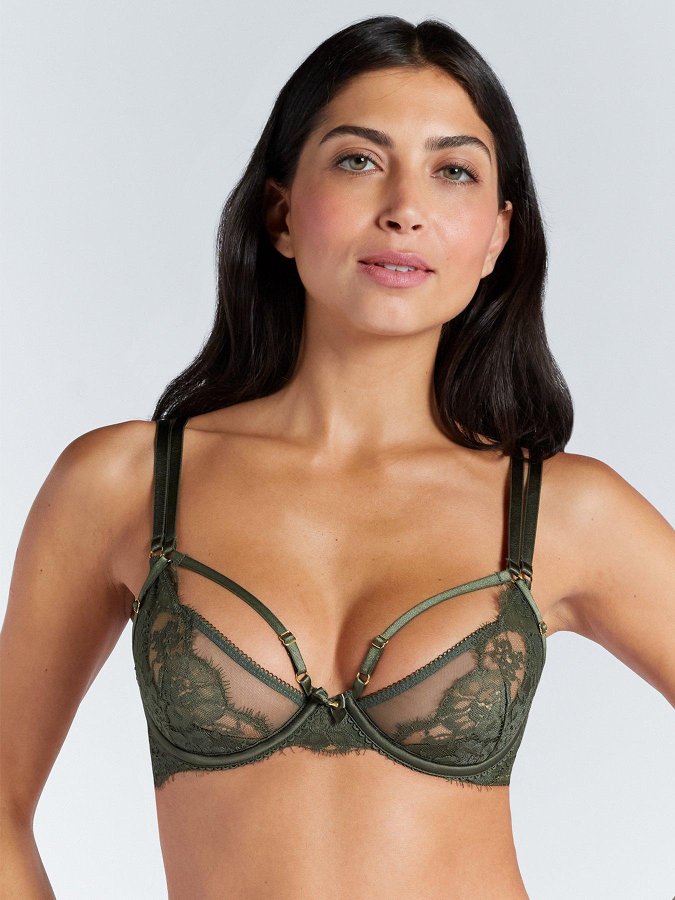 Boux Avenue Mila Lace Balconette Bra - Green