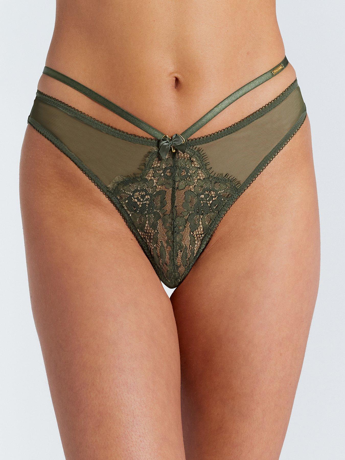 Boux Avenue Mila Lace Bumless Brief  - Green