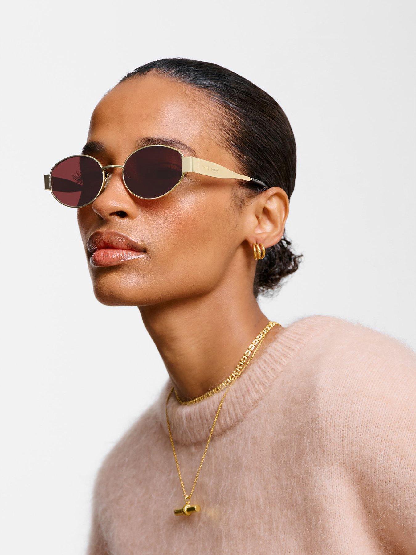 Image 1 of 4 of Katie Loxton Siena Sunglasses - Matte Gold Tortoiseshell