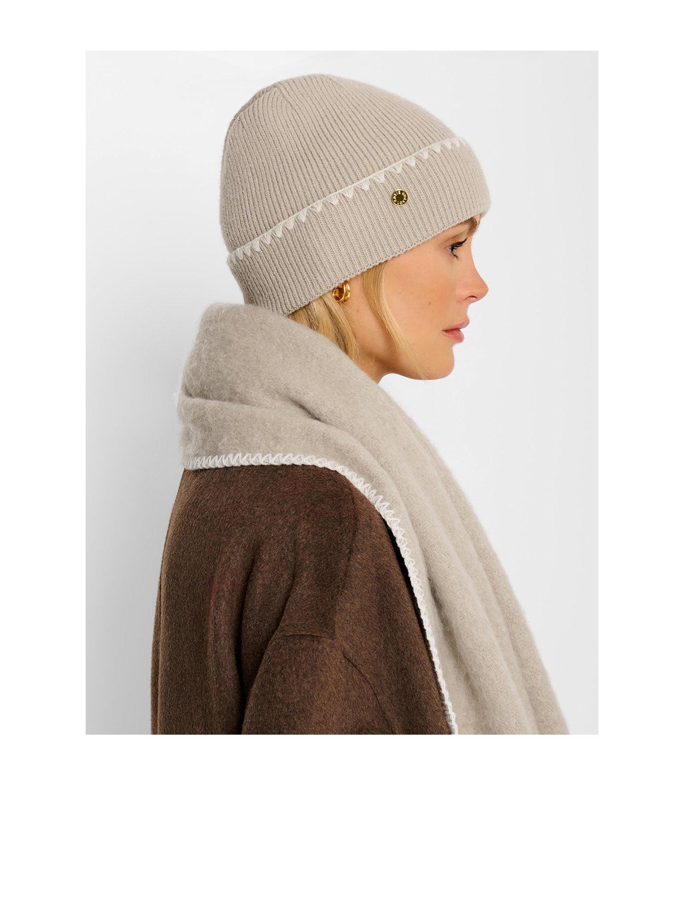 Katie Loxton Whipstitch Knitted Hat - Taupe