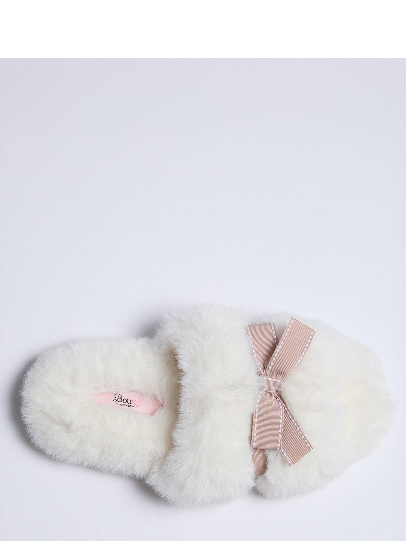 boux-avenue-plush-bow-slider-ivory-mixoutfit
