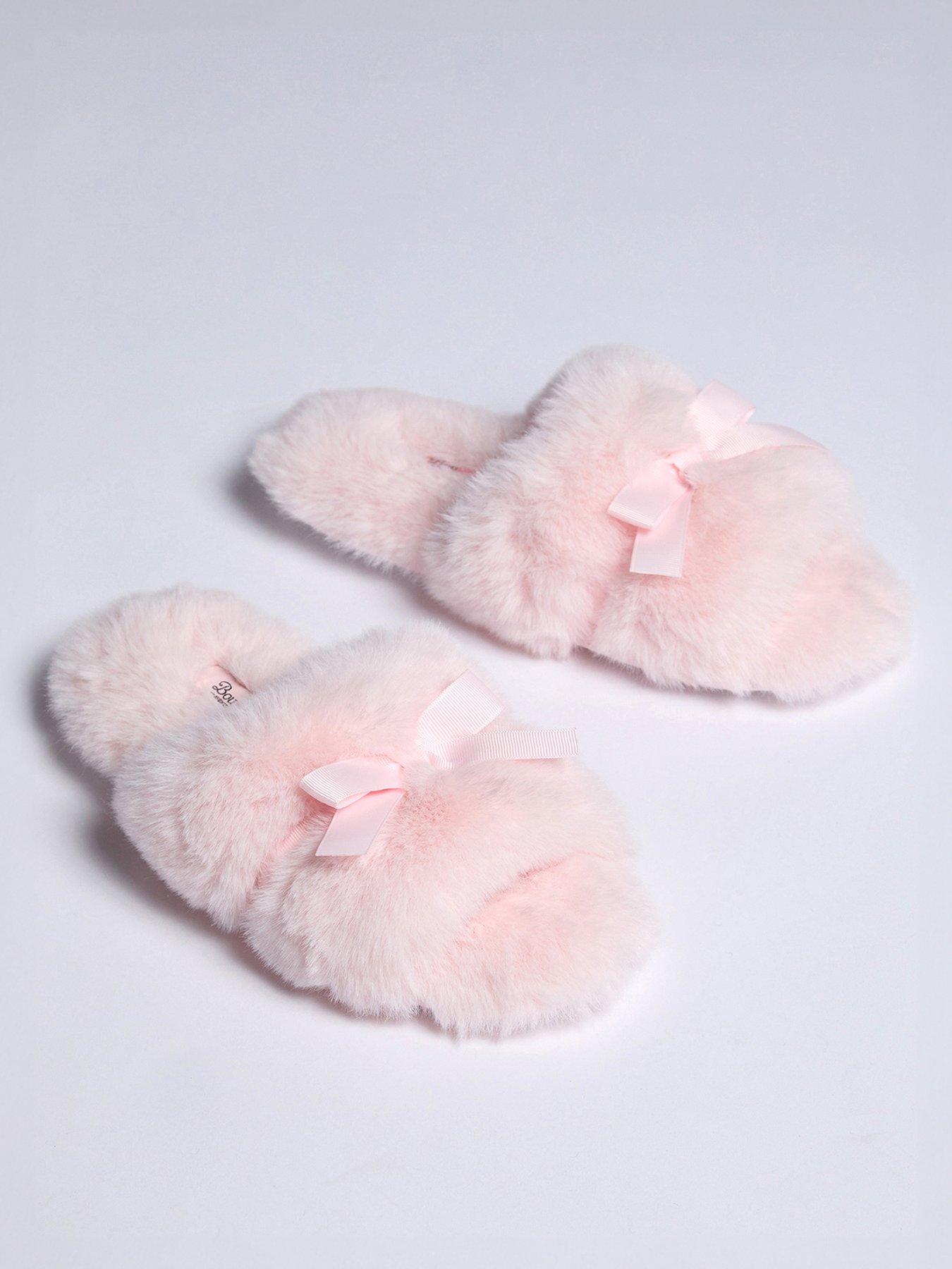 boux-avenue-plush-bow-slider-powder-pink