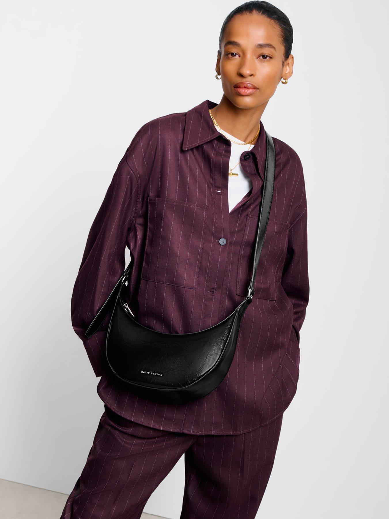 Katie Loxton Amina Patent Crackle Sling Bag - Black