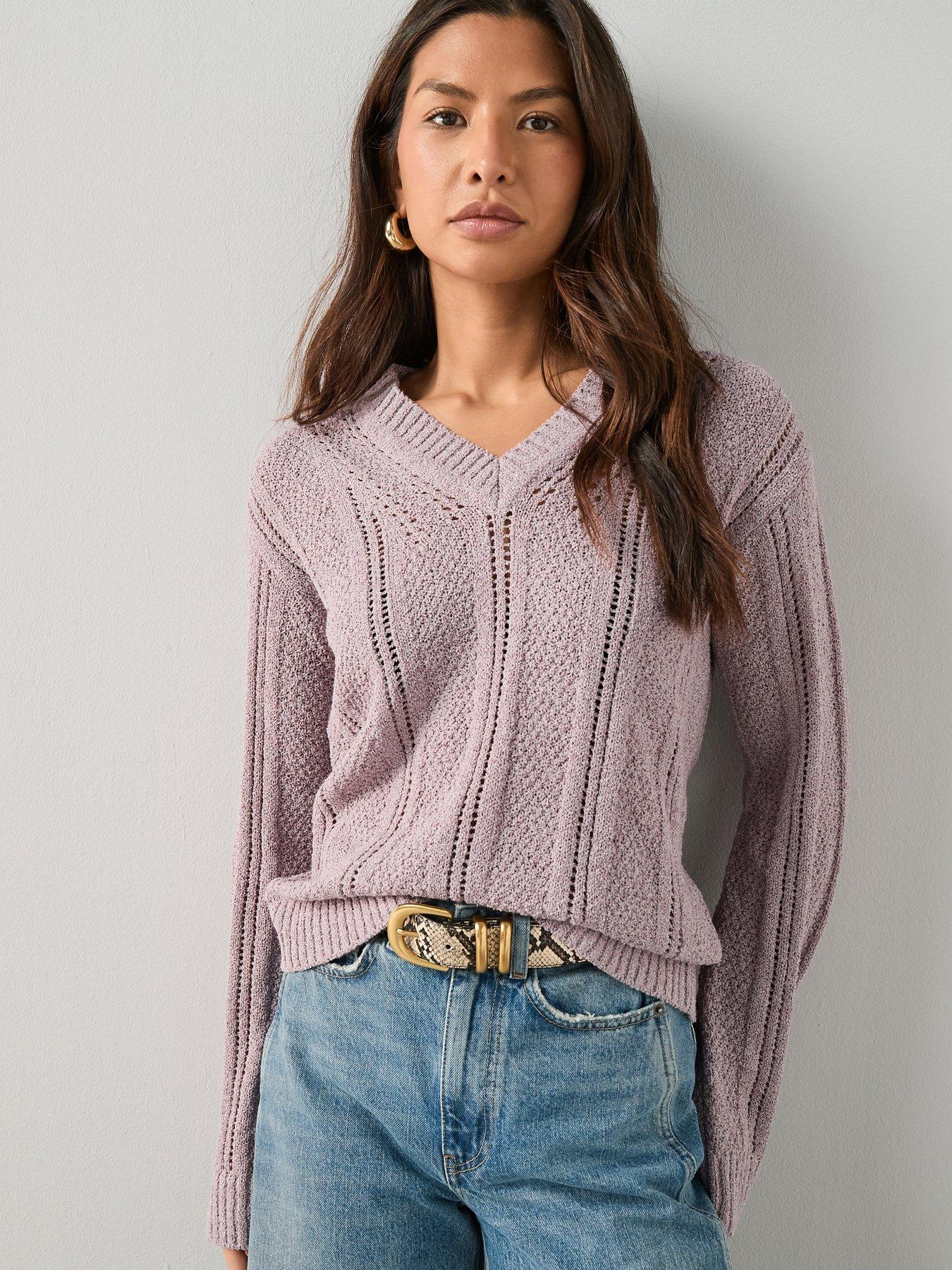 the-very-collection-v-neck-textured-knitted-jumper-lilacdetail