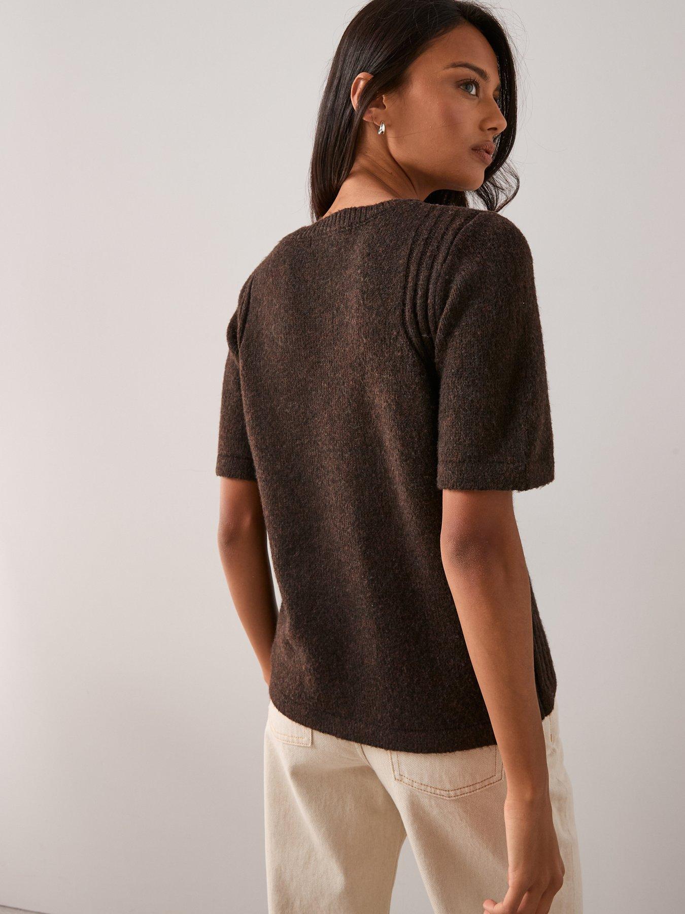 the-very-collection-short-sleeve-jumper-chocolate-brownstillFront
