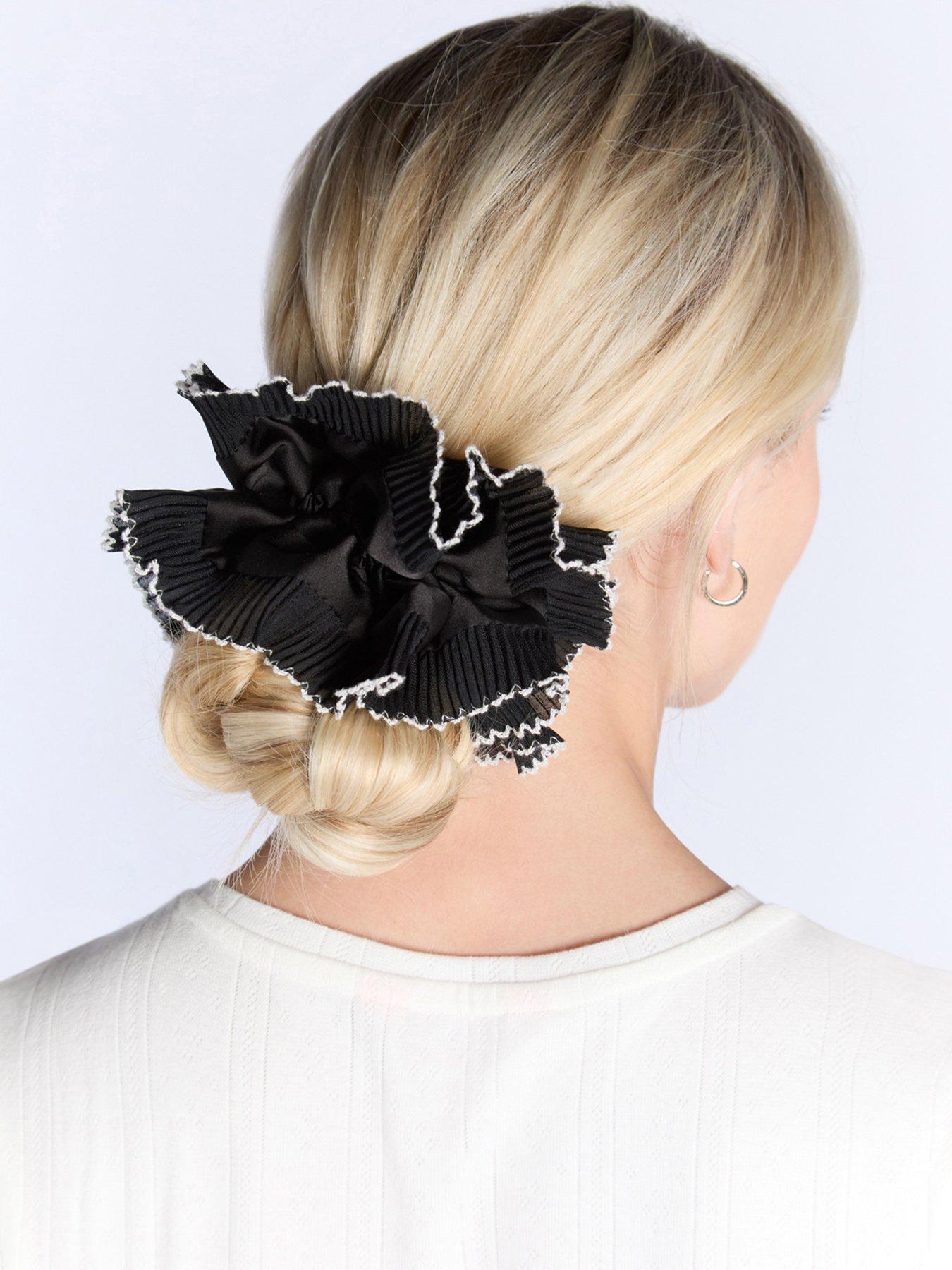 Boux Avenue Plisse Oversized Scrunchie - Black