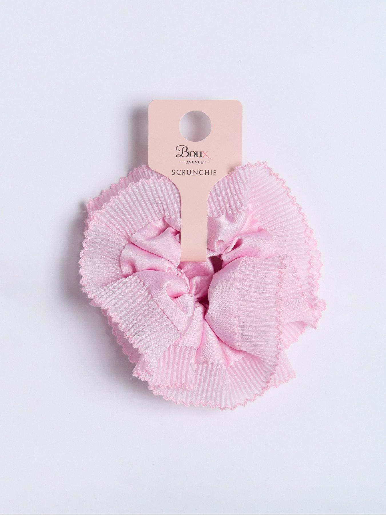 Image 2 of 3 of Boux Avenue Plisse Oversized Scrunchie - Pink