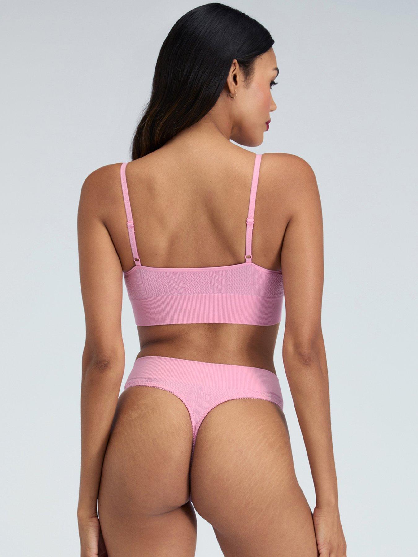 Image 2 of 5 of Boux Avenue Seamless Cable Thong- Candy Pink