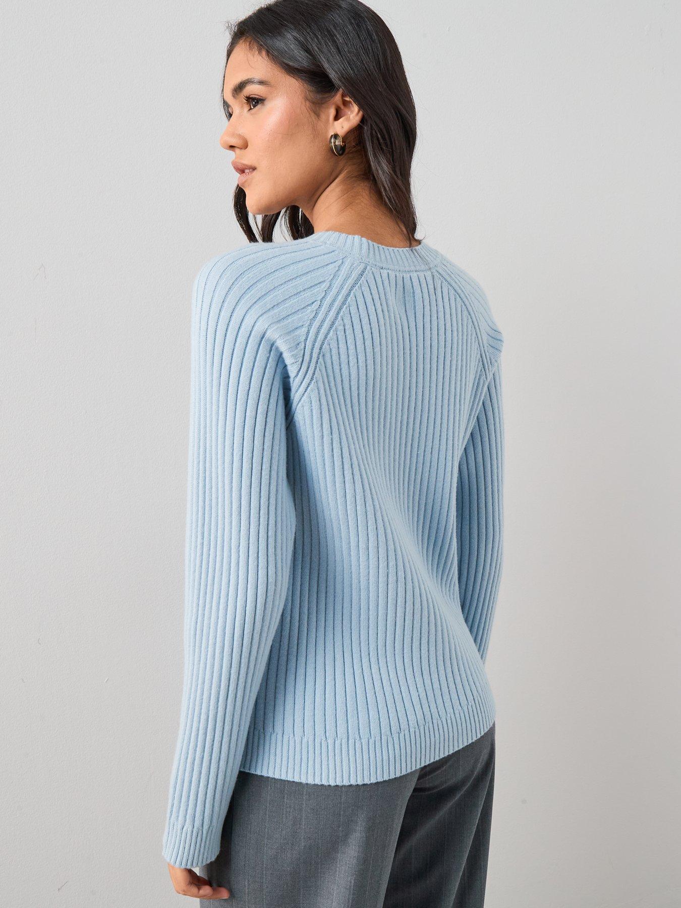 Image 2 of 6 of The Very Collection Classic Comfort Crew Neck Rib Jumper - Blue