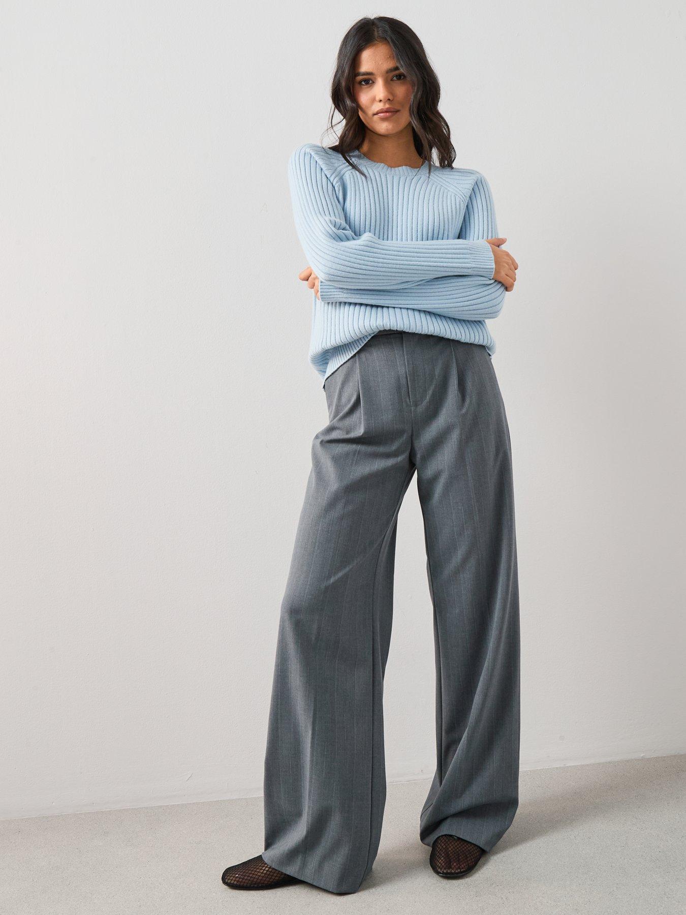 Image 5 of 6 of The Very Collection Classic Comfort Crew Neck Rib Jumper - Blue