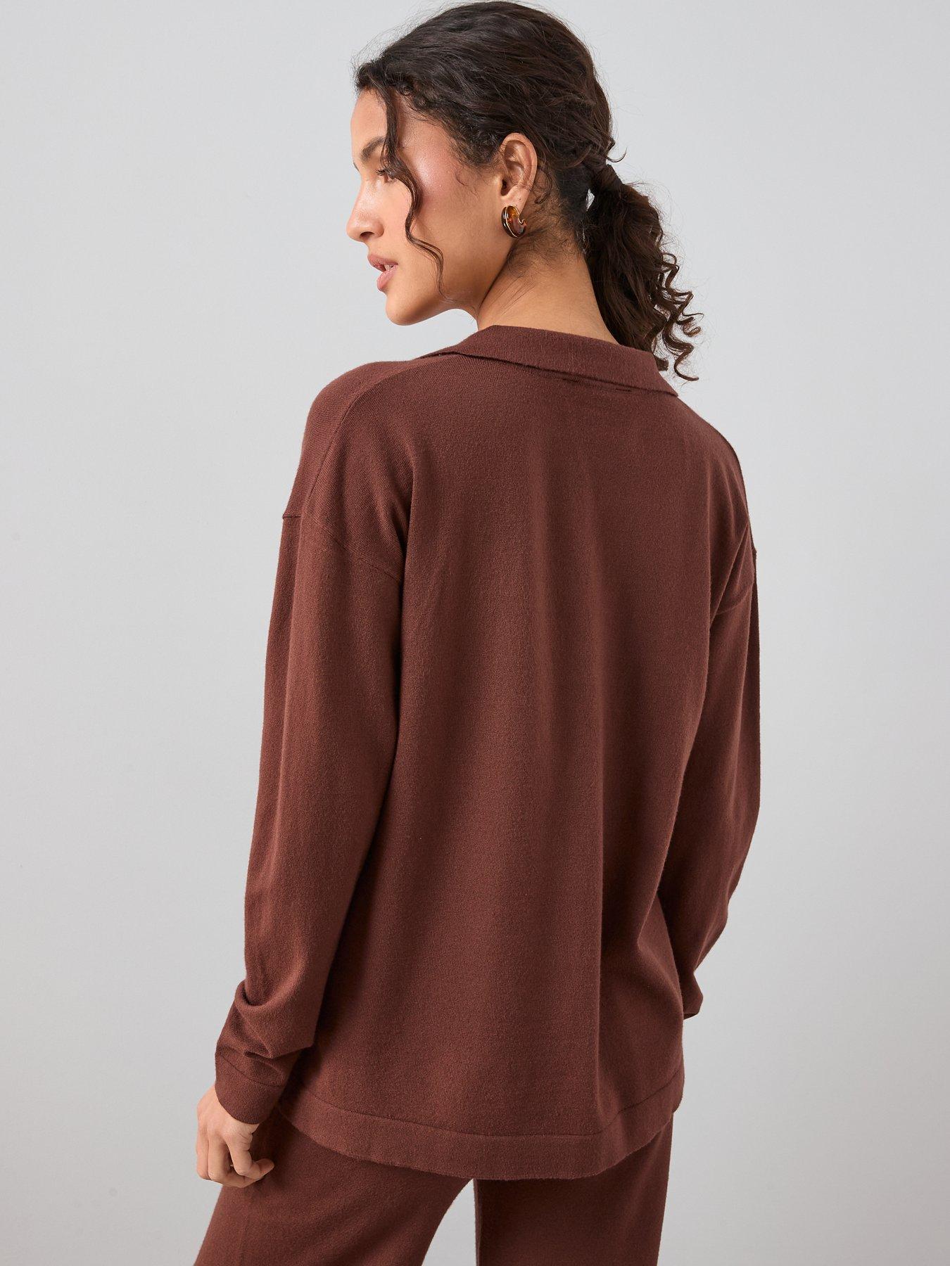 the-very-collection-classic-comfort-collared-jumper-chocolate-brownstillFront