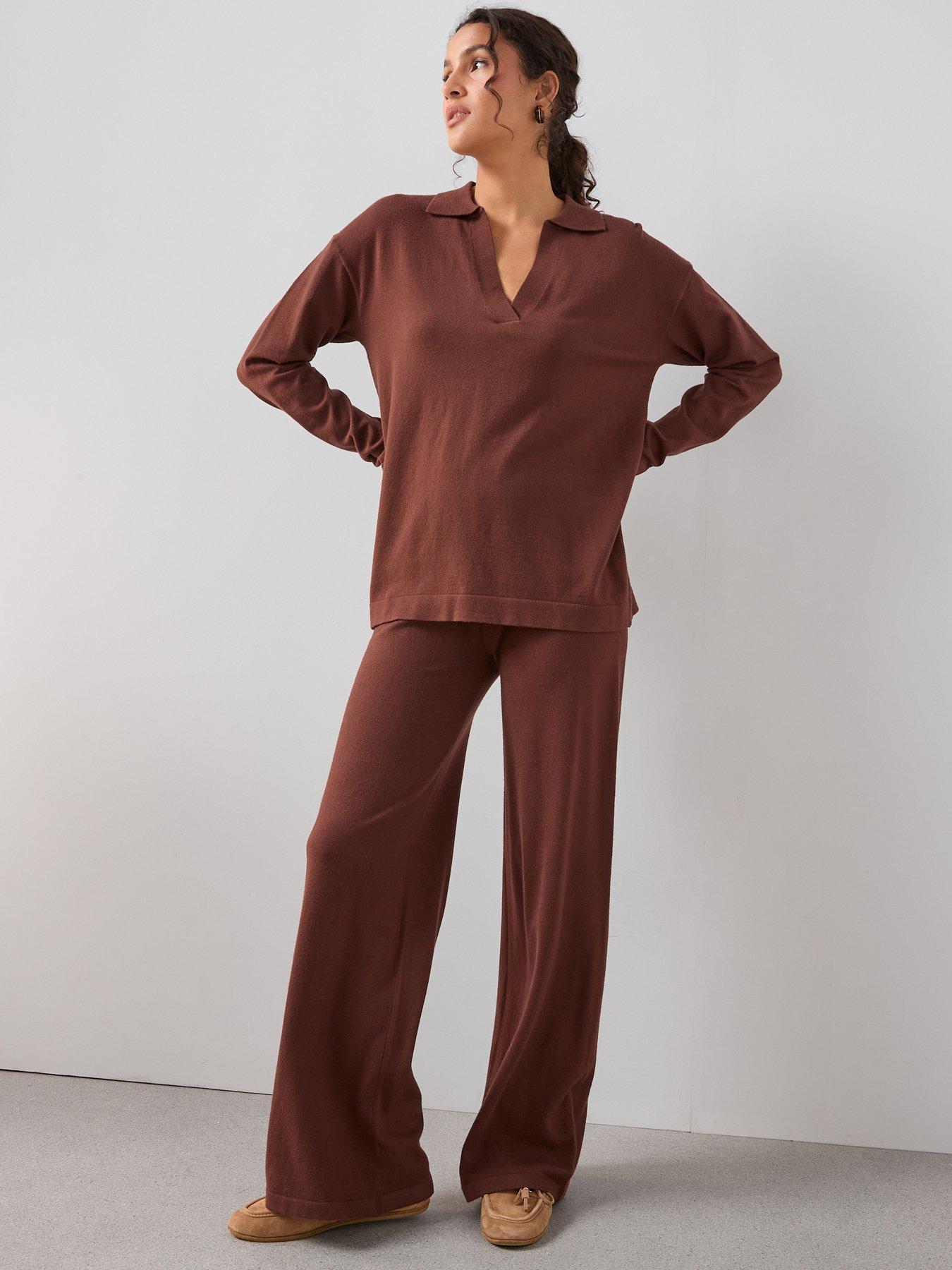 the-very-collection-classic-comfort-wide-leg-knitted-trouser-co-ord-chocolate-brown