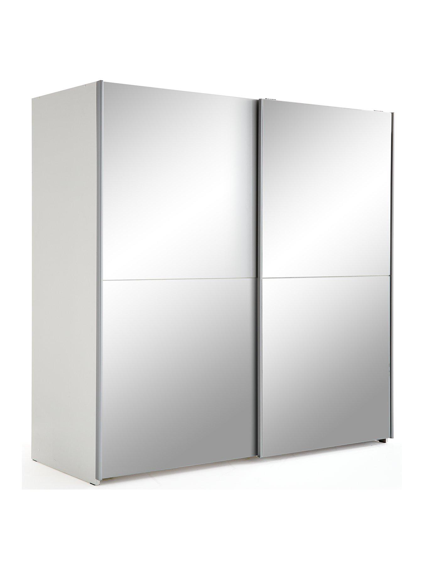 Image 3 of 6 of The Very Collection Houston 190 cm Sliding 2 Door Mirrored Wardrobe - White