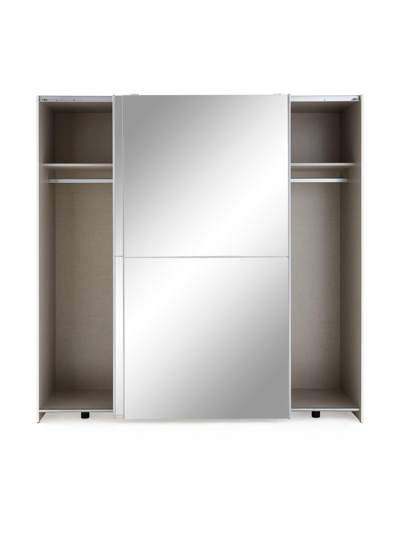 Image 4 of 6 of The Very Collection Houston 190 cm Sliding 2 Door Mirrored Wardrobe - White