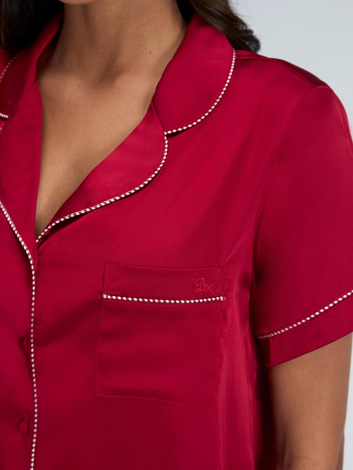 boux-avenue-boux-avenue-luxe-satin-short-sleeve-revere-amp-short-set-dark-reddetail