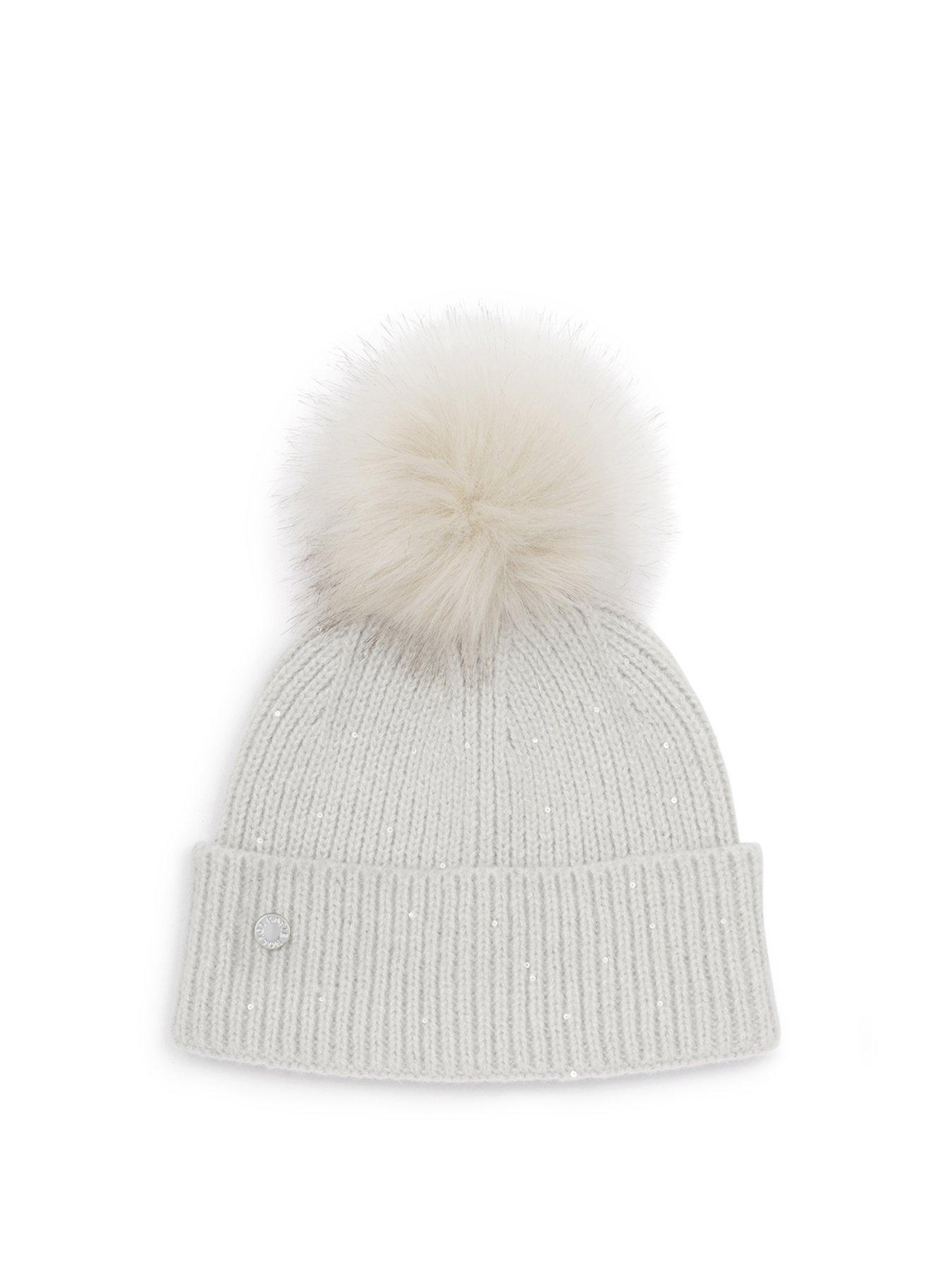 katie-loxton-sequin-pom-pom-hat-pale-greystillFront