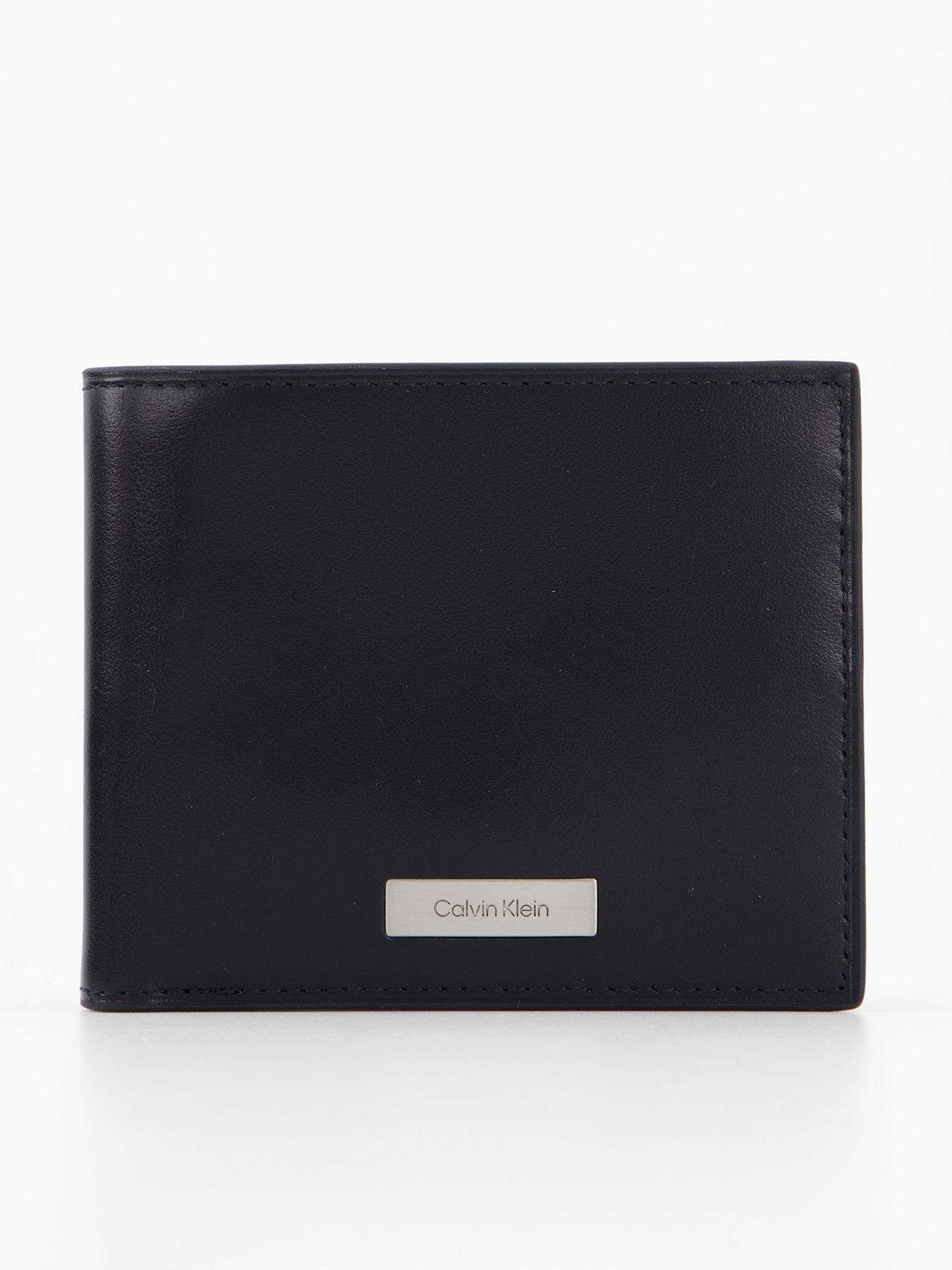 Calvin Klein Plaque Logo Bifold Wallet - Black