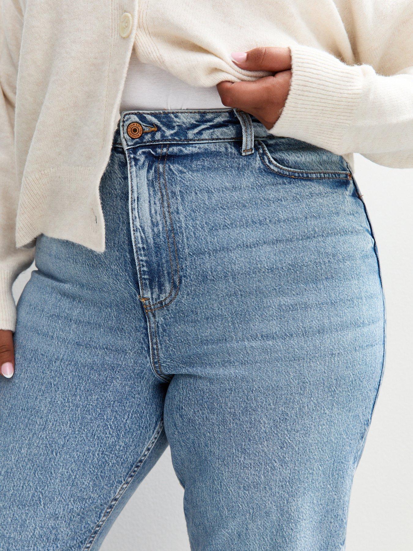 Image 4 of 6 of New Look Curves Blue Mom Jeans
