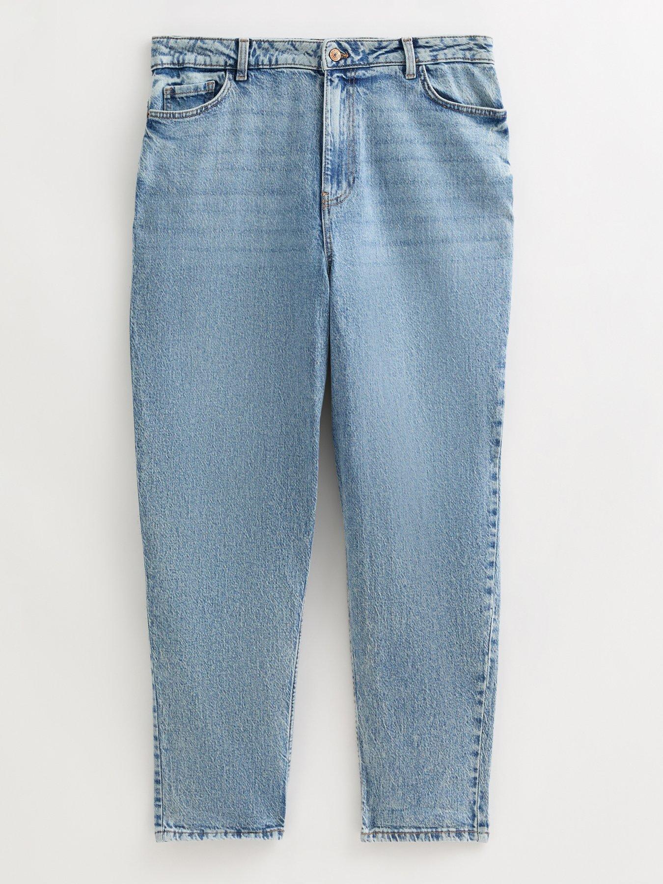 Image 6 of 6 of New Look Curves Blue Mom Jeans