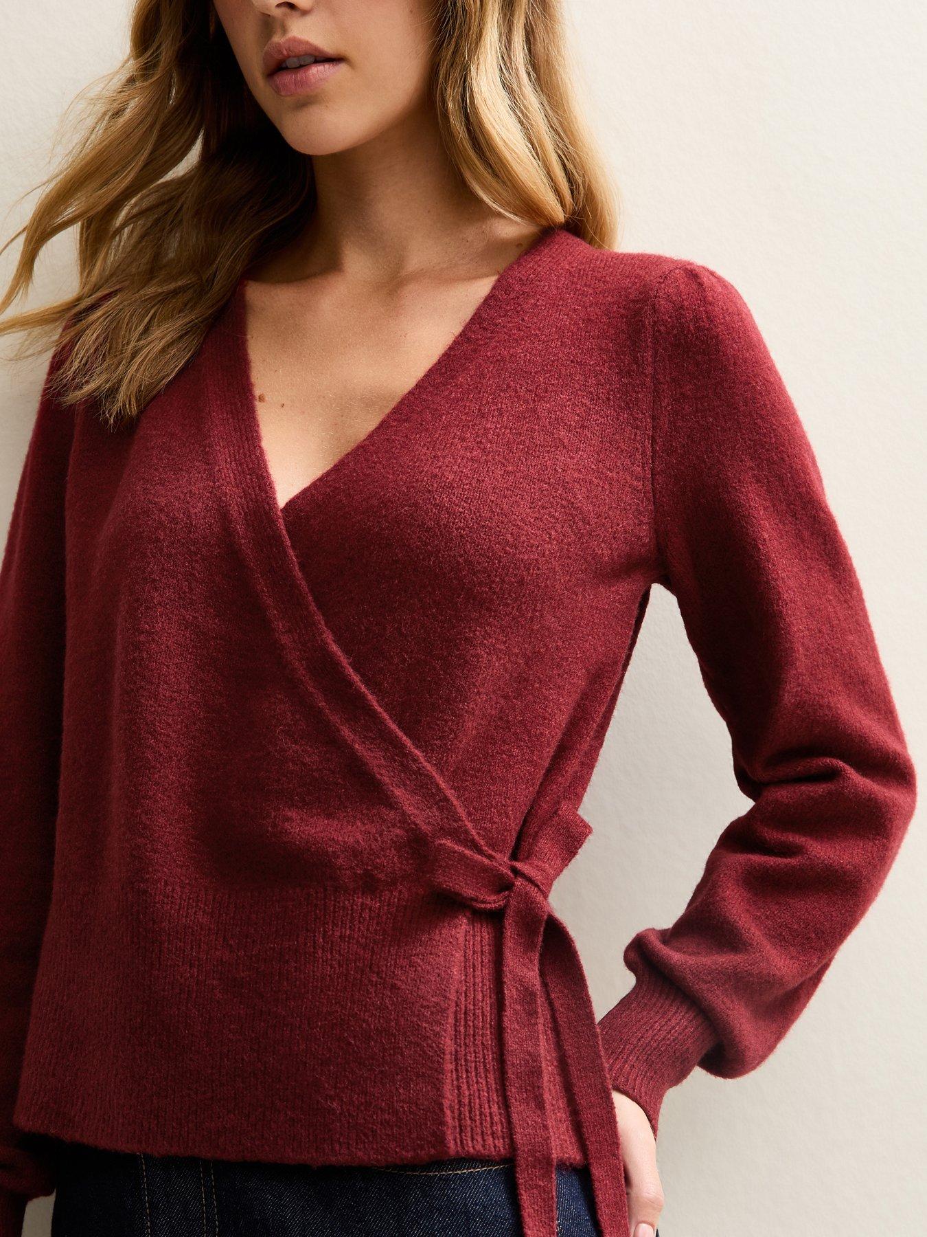new-look-red-puff-sleeve-wrap-jumperoutfit