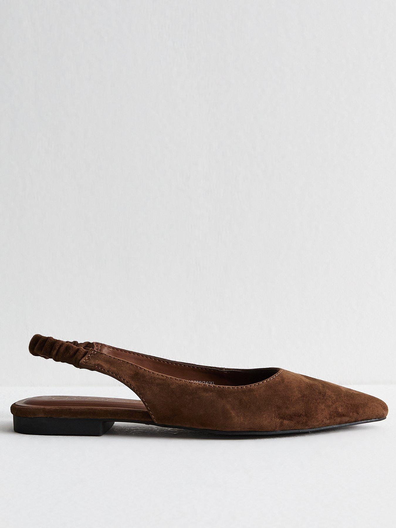 new-look-brown-suede-slingback-ballerina-flats