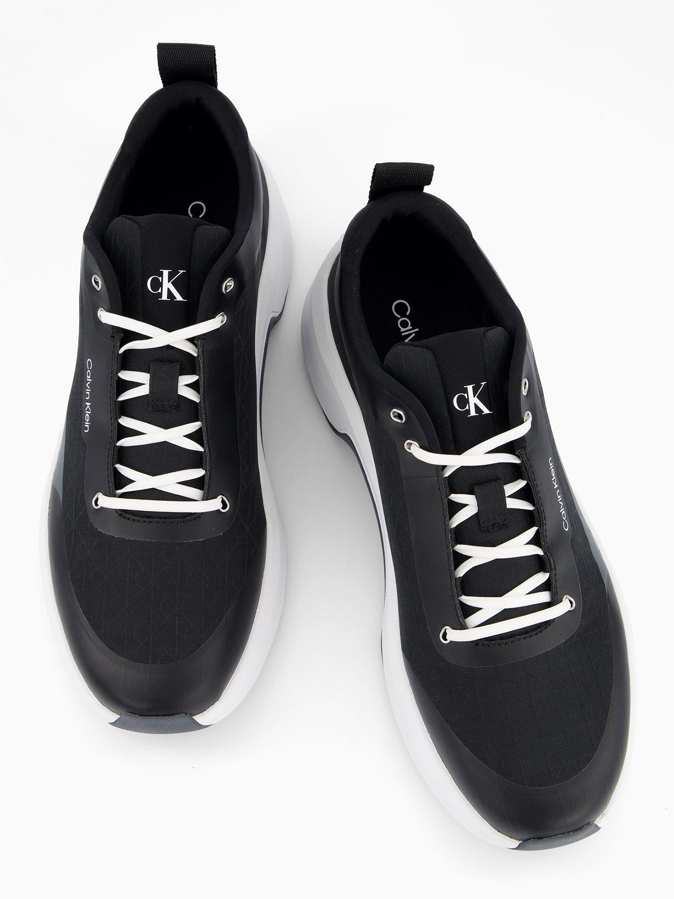 Image 3 of 7 of Calvin Klein Andrea All Over Emblem Trainers - Black