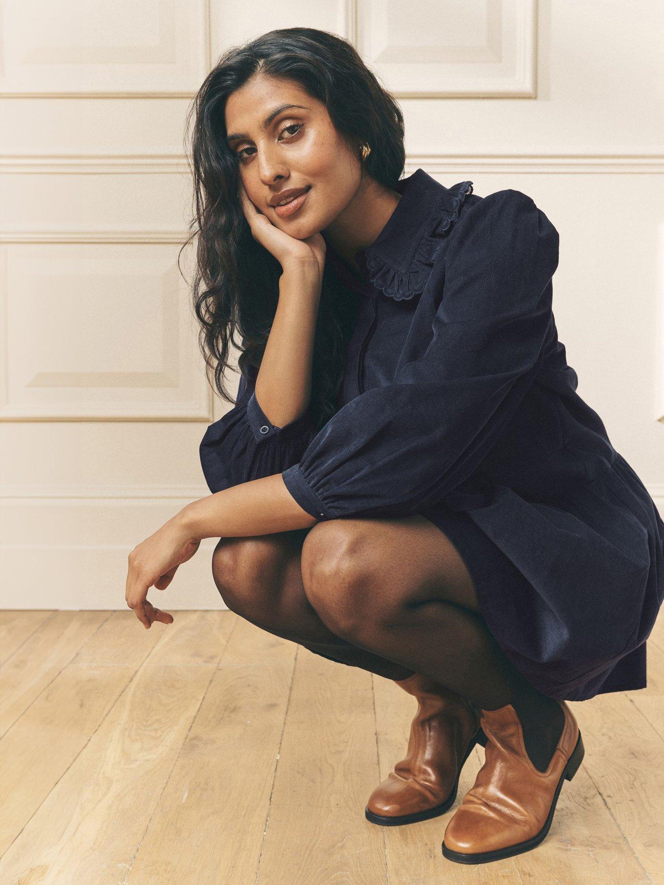 laura-ashley-long-sleeve-cord-dress-blueoutfit