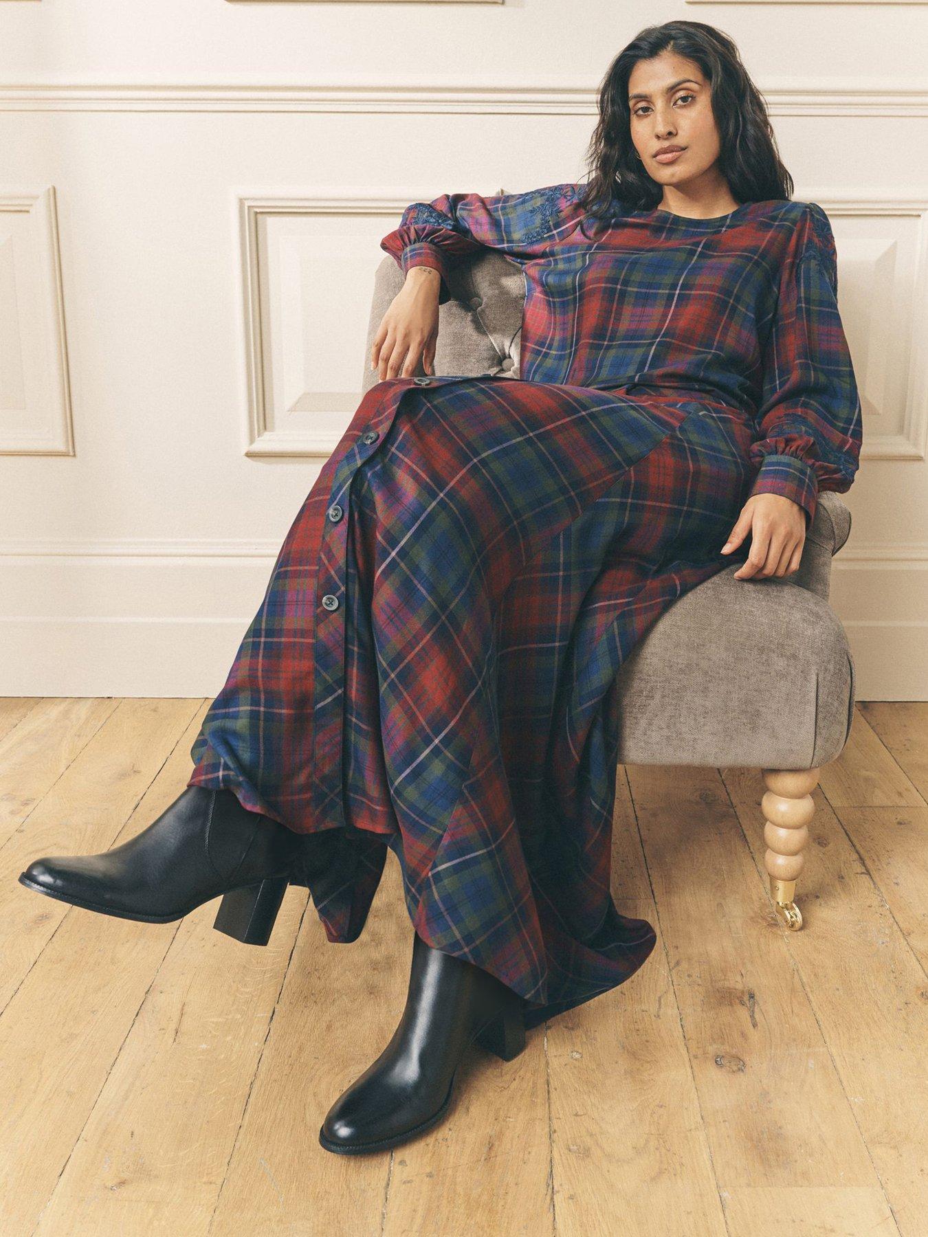 laura-ashley-check-co-ord-maxi-skirt-redgreenoutfit