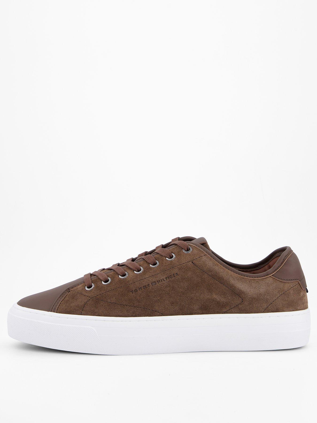 Tommy Hilfiger Premium Dress Leather Mix Trainers - Brown