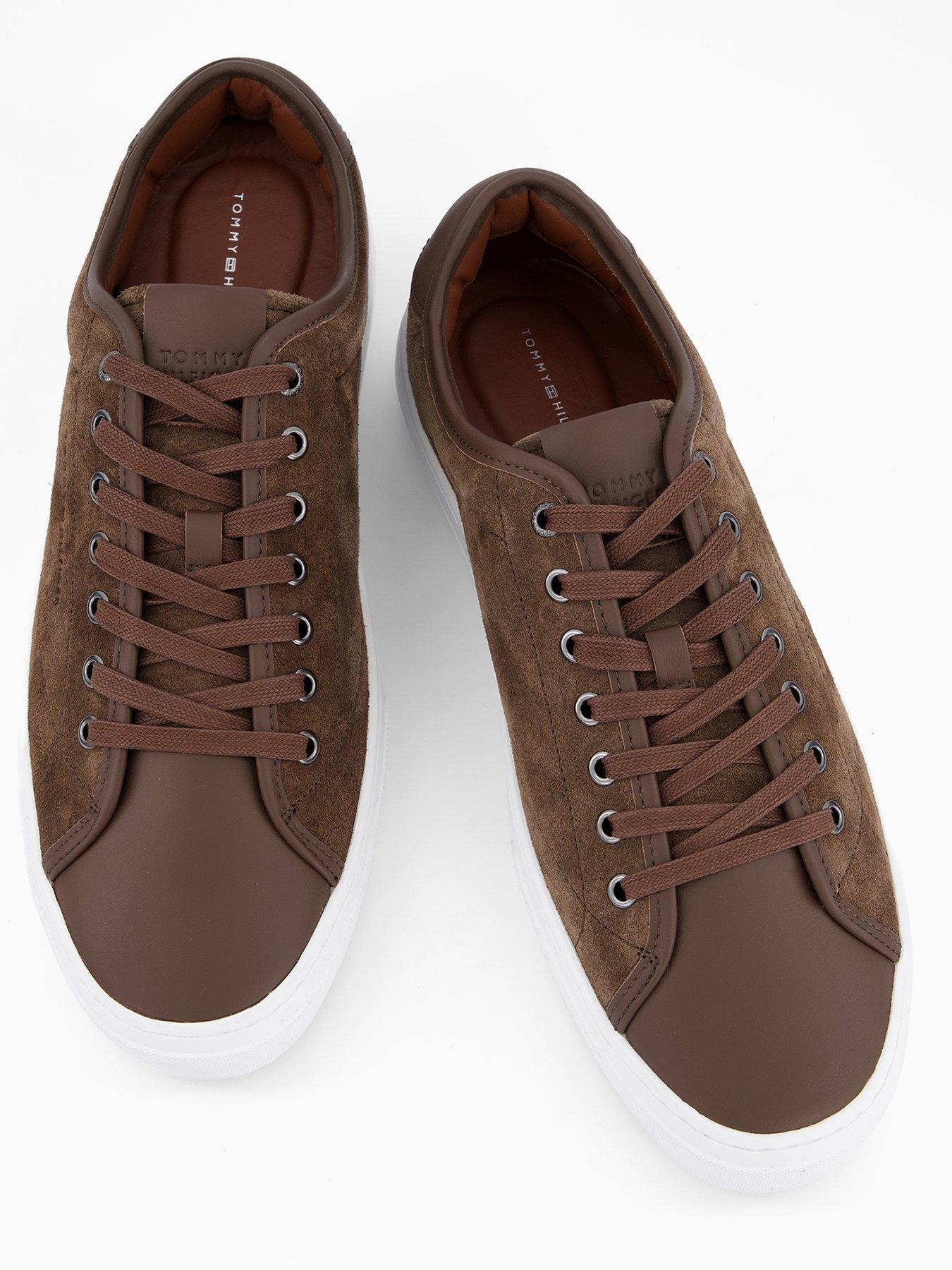 Image 3 of 7 of Tommy Hilfiger Premium Dress Leather Mix Trainers - Brown