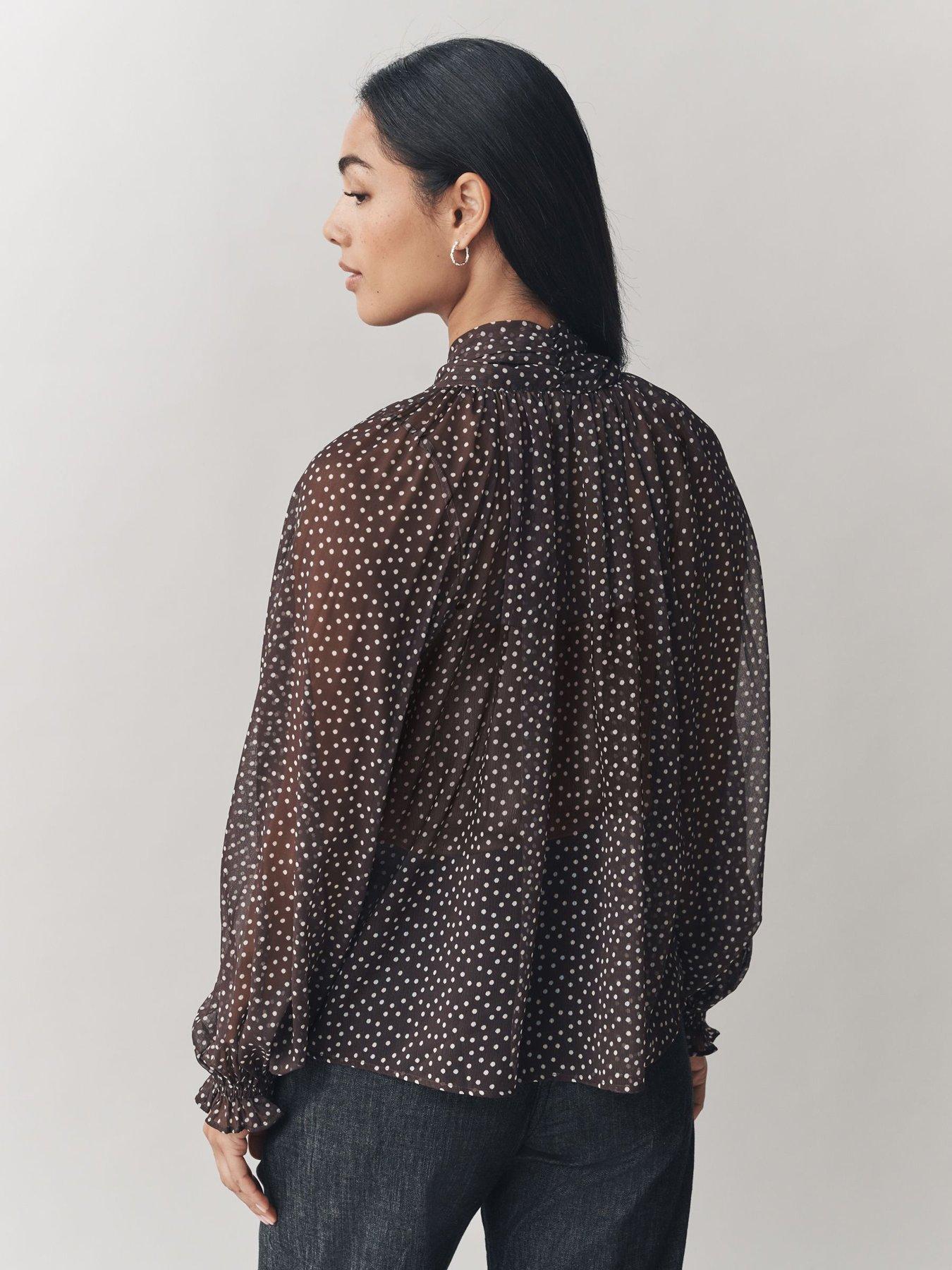 laura-ashley-ruffle-spot-blouse-brownstillFront