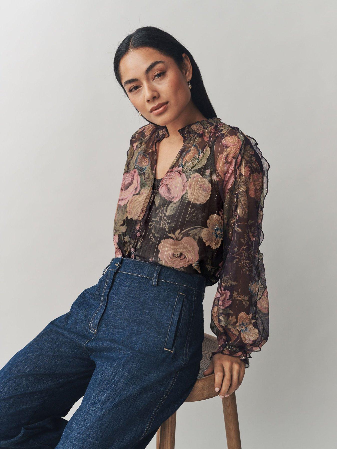 laura-ashley-crinkle-chiffon-blouse-blackdetail