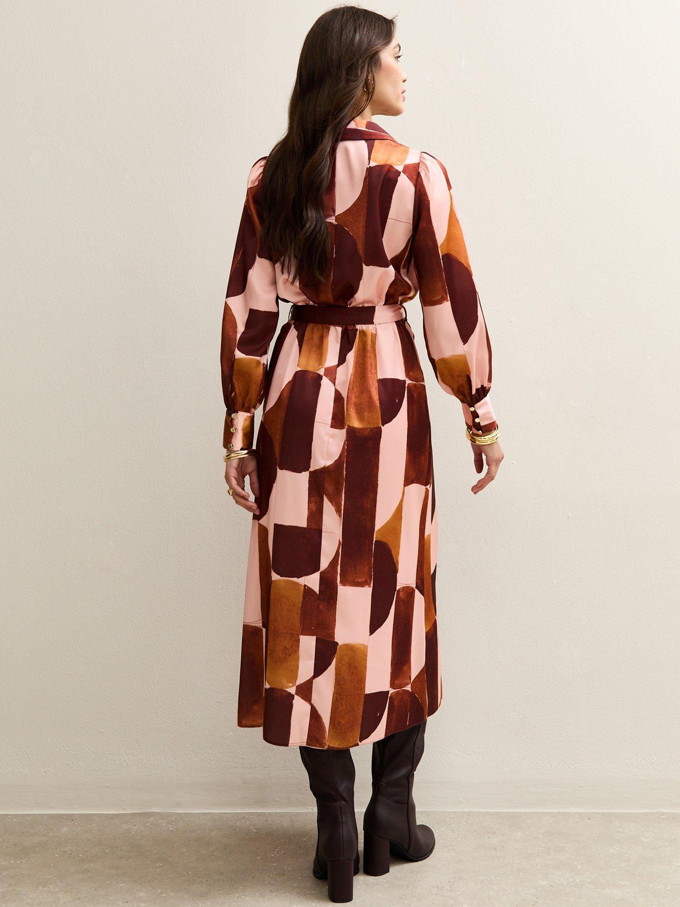 new-look-pink-geometric-print-midi-wrap-dressstillFront