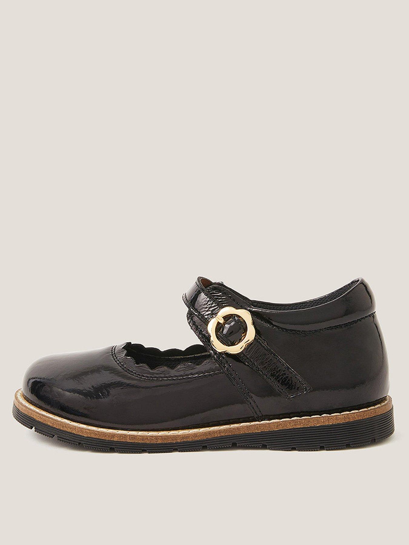 Monsoon Girls Toddler Leather Mary Jane Shoes - Black