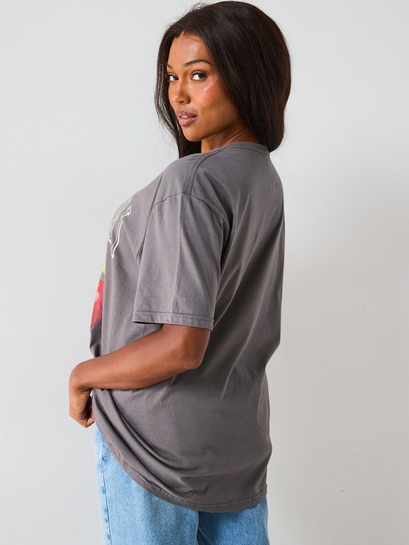 Image 2 of 6 of V by Very Curve Mon Cheri Graphic T-Shirt - Grey