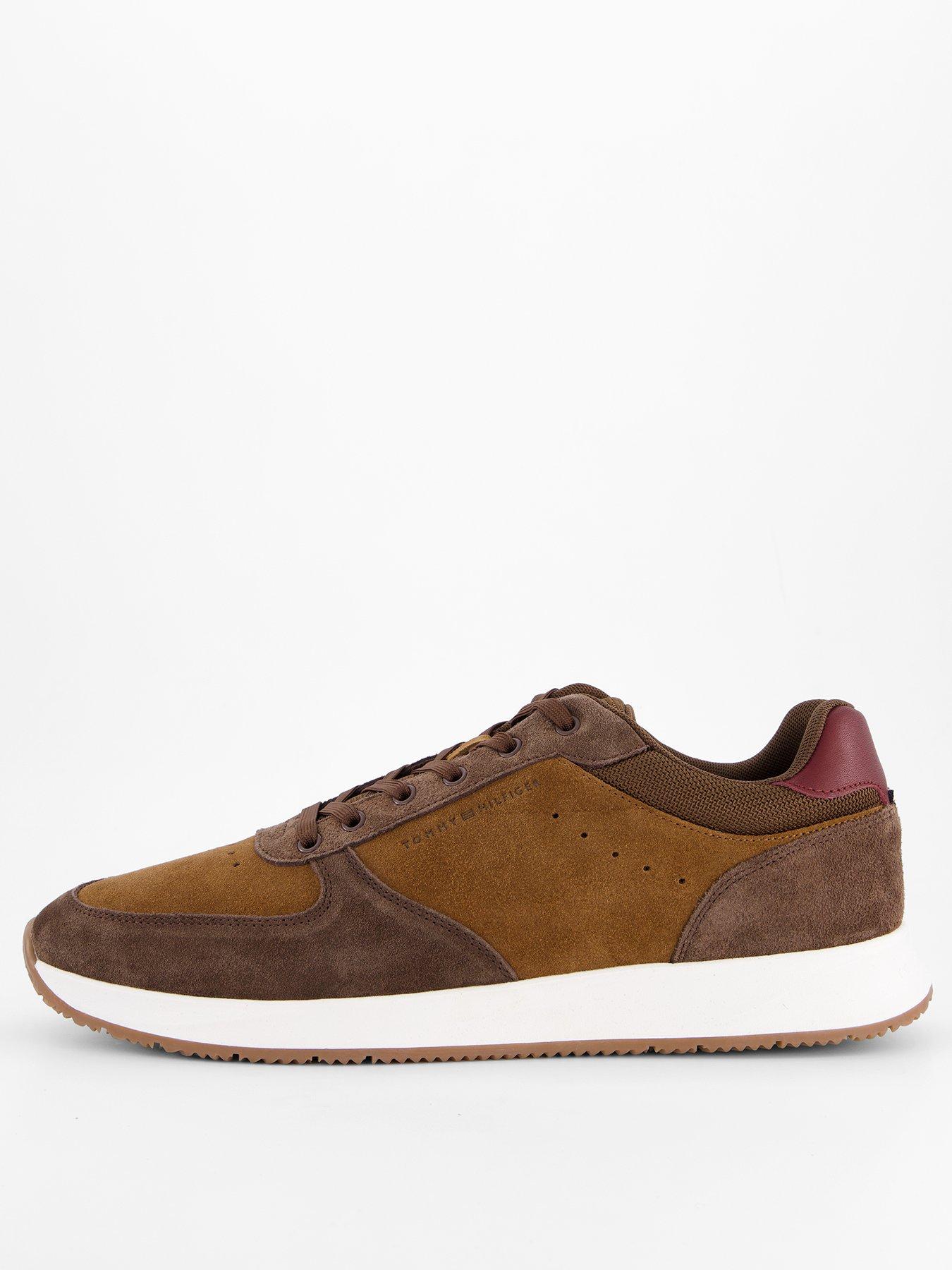 Image 1 of 7 of Tommy Hilfiger Newport Suede Mix Trainers - Brown