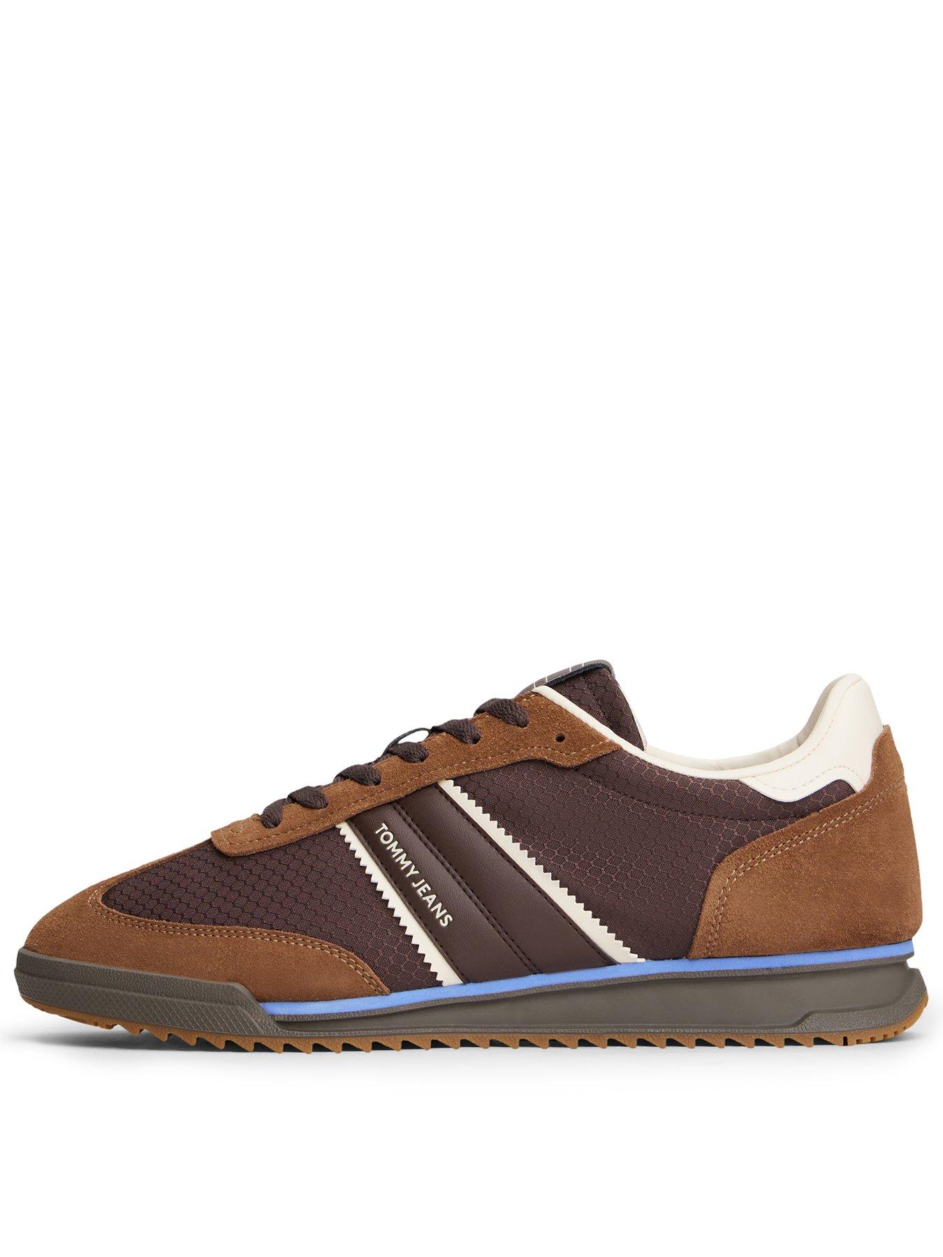 Image 1 of 6 of Tommy Jeans Cleated Retro Runner Trainers - Brown