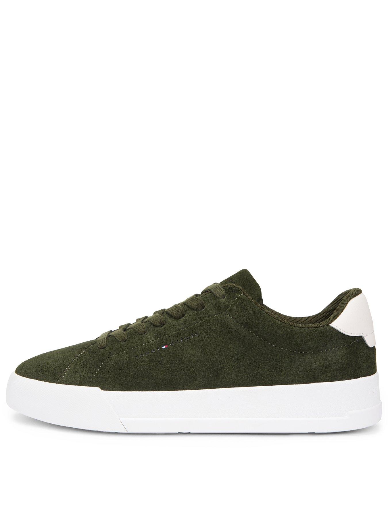 tommy-hilfiger-suede-court-trainers-green