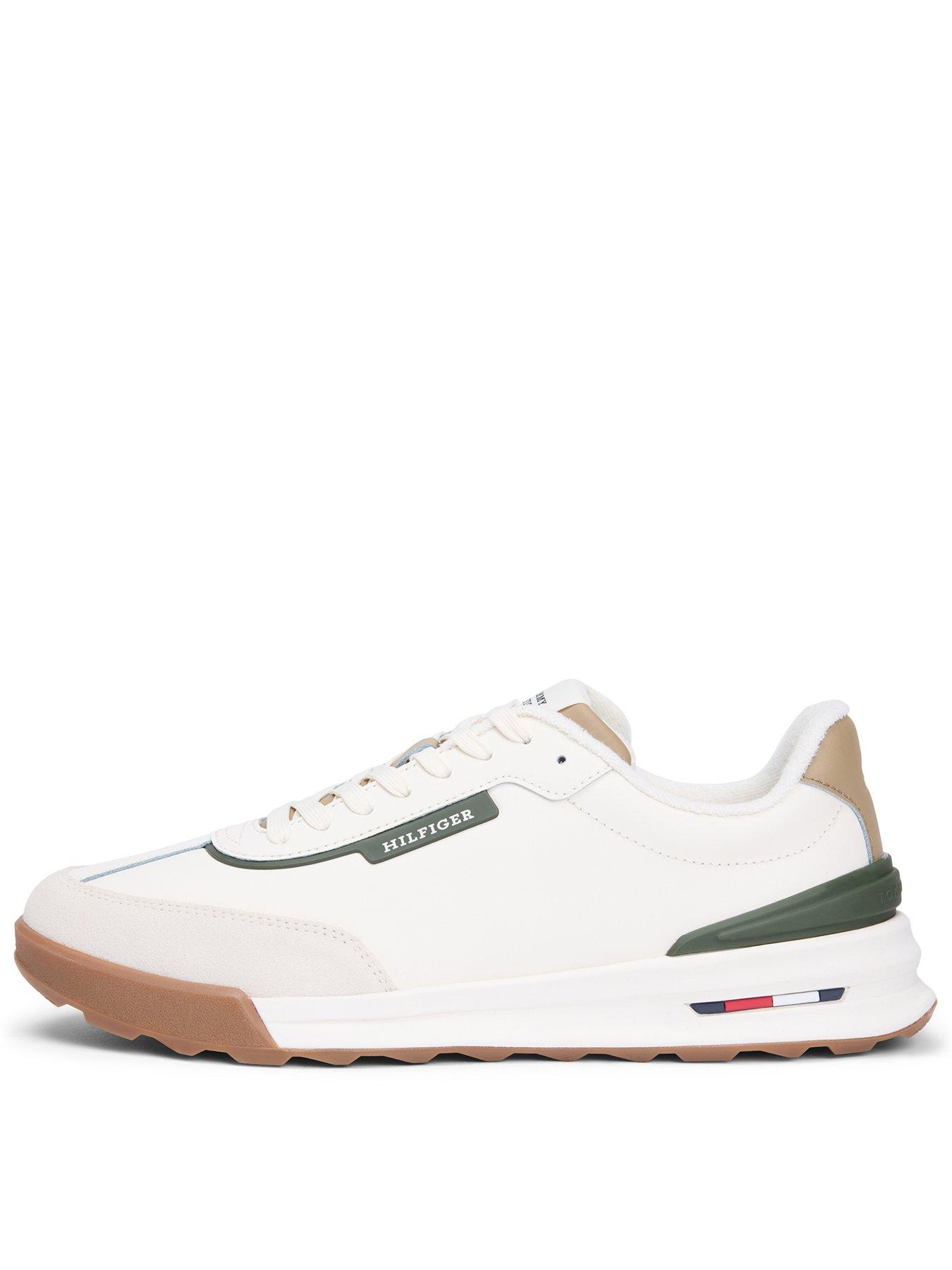Image 1 of 7 of Tommy Hilfiger Retro Runner Leather Trainers - White