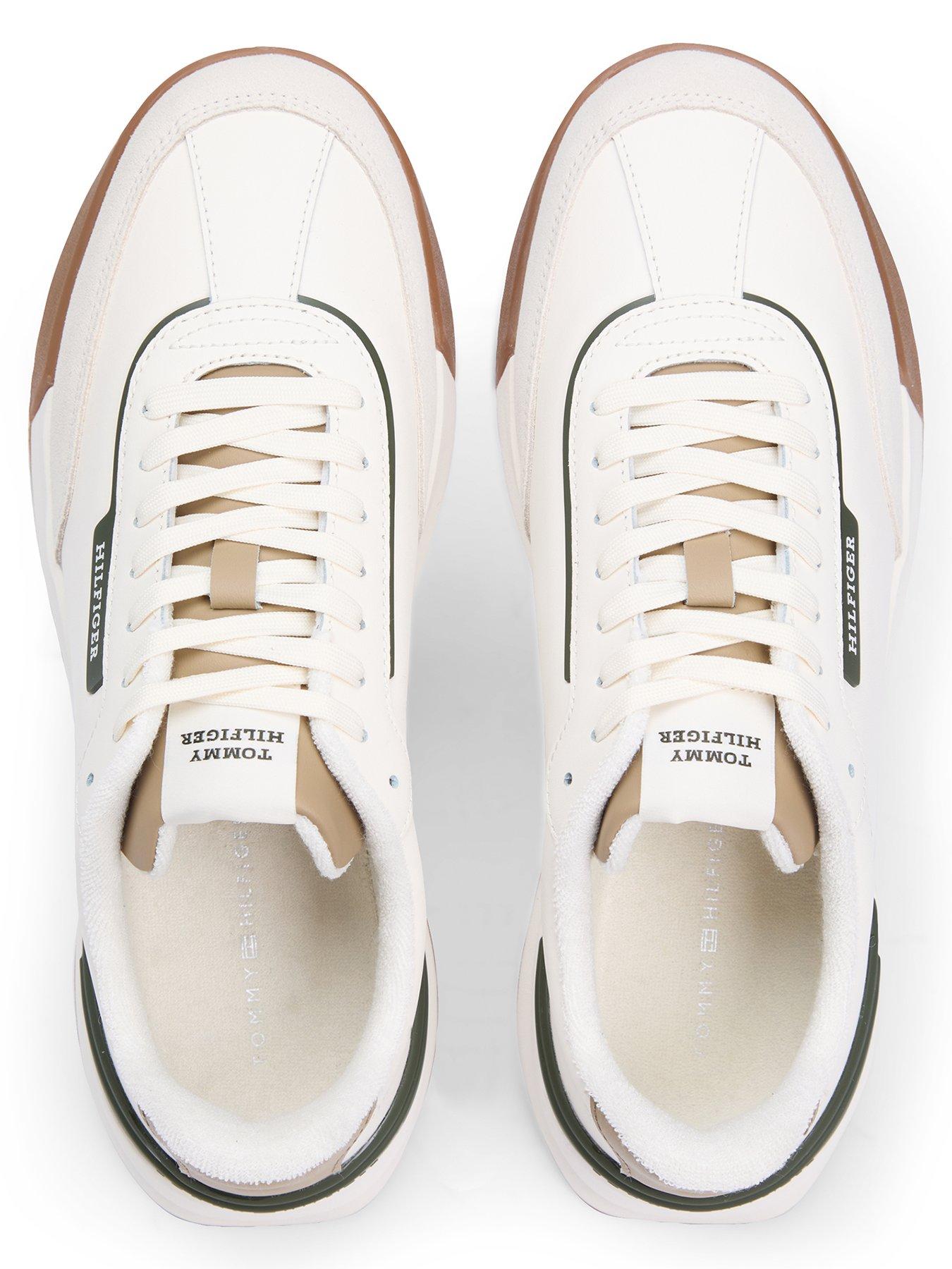 Image 4 of 7 of Tommy Hilfiger Retro Runner Leather Trainers - White