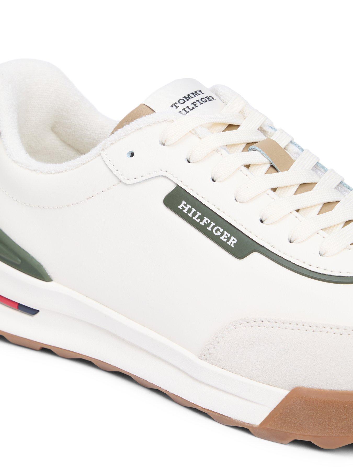 Image 6 of 7 of Tommy Hilfiger Retro Runner Leather Trainers - White