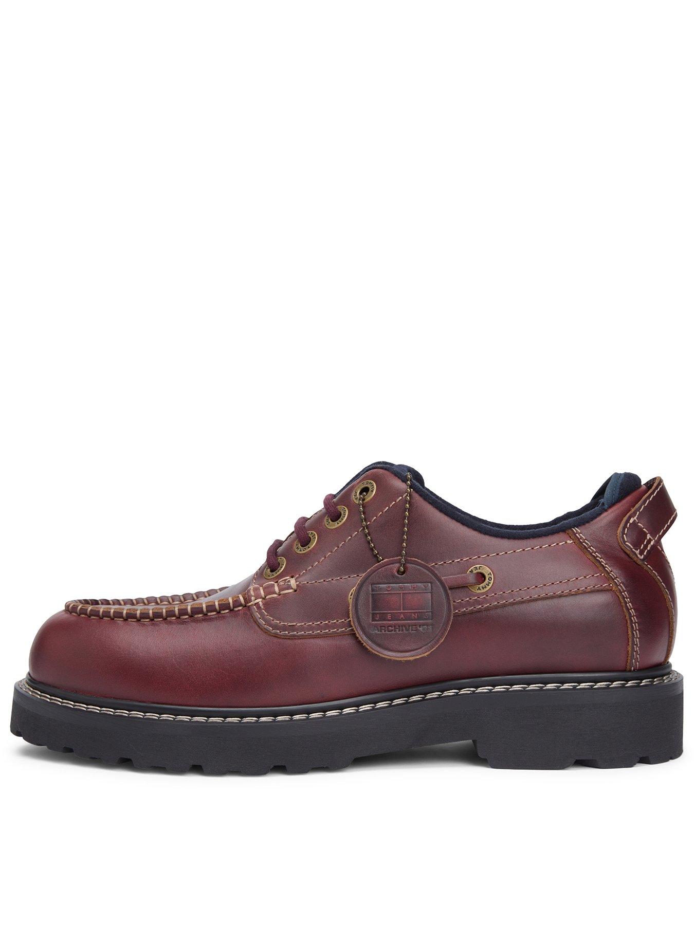 Image 1 of 7 of Tommy Jeans Archive '01 Leather Boat Shoe - Brown